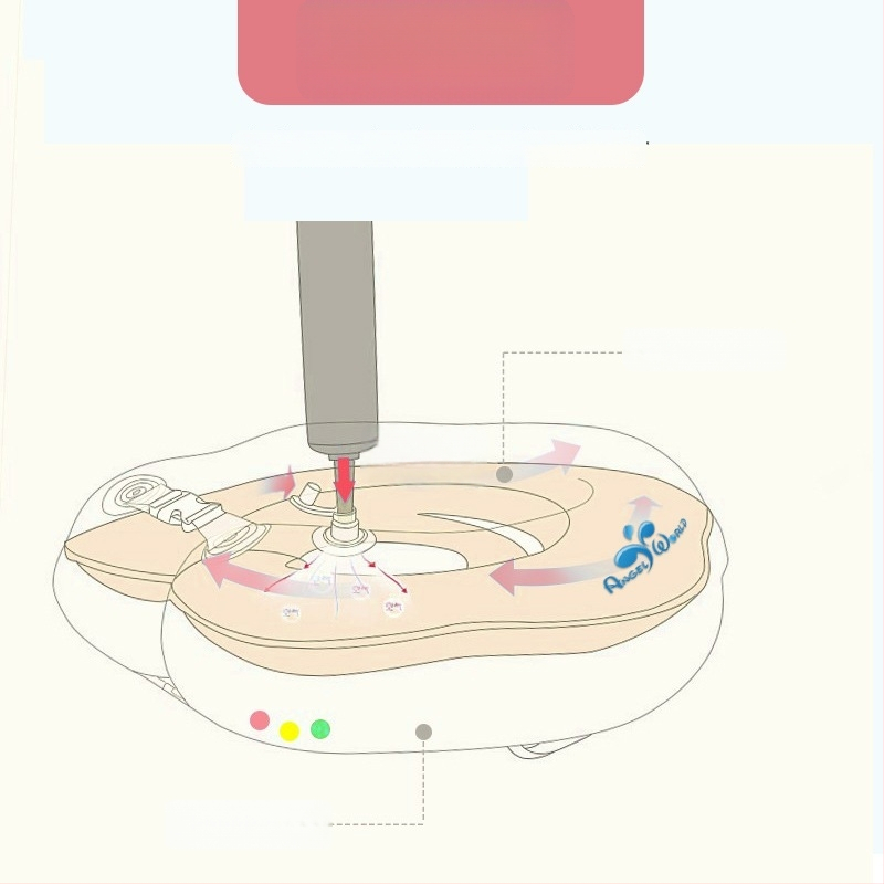 Angel Ward naujagimio kaklo plūduriui su integruota apykakle baseinui — PVC 0,18, animacinis raštas, tinkama plaukiojimui ir vandens vaikščioti