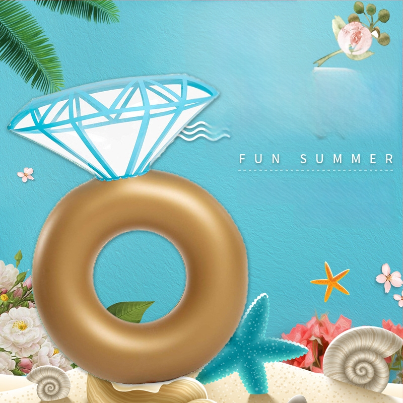 Huiying suaugusiųjų pripučiamas plaukimo žiedas, ekologiškas PVC, 0,25 mm storis, dryžuotas raštas