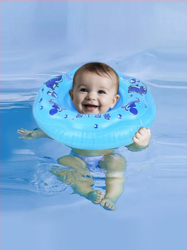 Vaikų plaukimo žiedas – ekologiškas PVC, 0.3 cm storio, spausdintas raštas, tinkamas plaukiojimui ir vaikščiojimui vandens paviršiuose