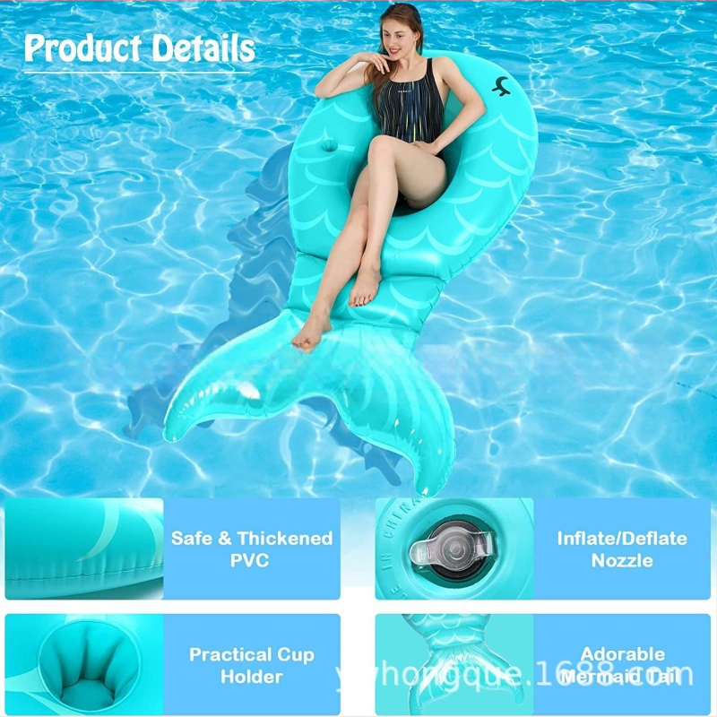 Pripučiama undinėlės plūdė baseinui – suaugusiems, ekologiškas PVC, 0,3 mm storis, dryžių raštas, tinkama plaukiojimui ir vaikščiojimui vandenyje