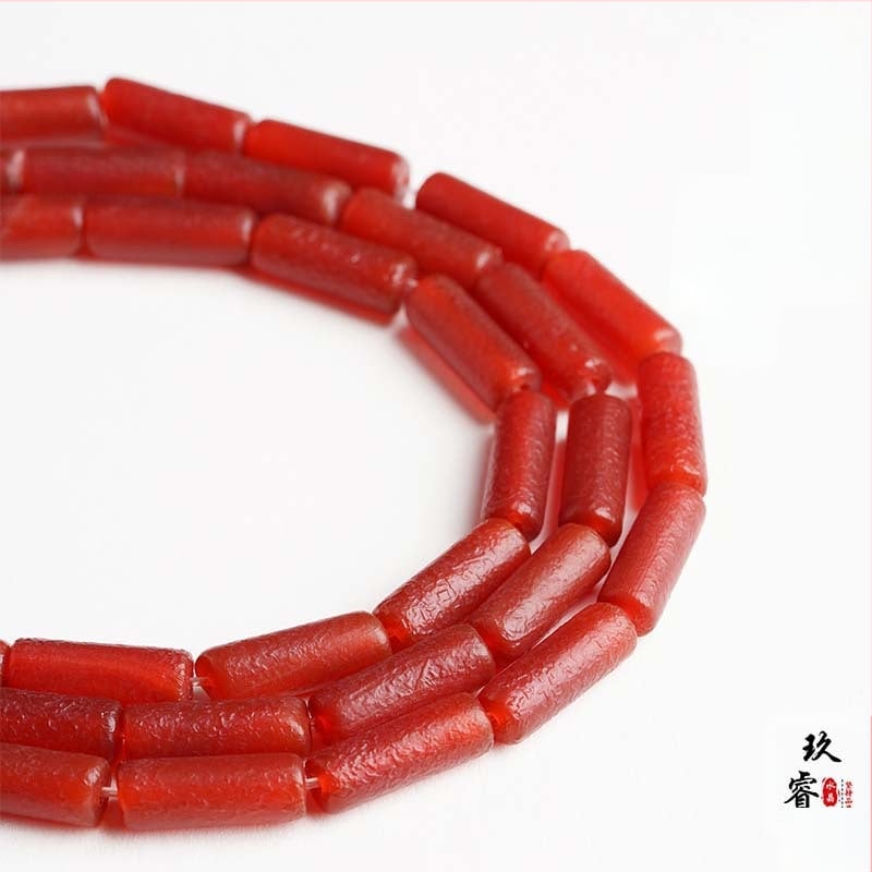 Bullet barrage Φυσικές αγάτ σωληνοειδείς χάντρες, με ελαστικό κορδόνι, μαζική συσκευασία, προέλευση Lianyungang Donghai County