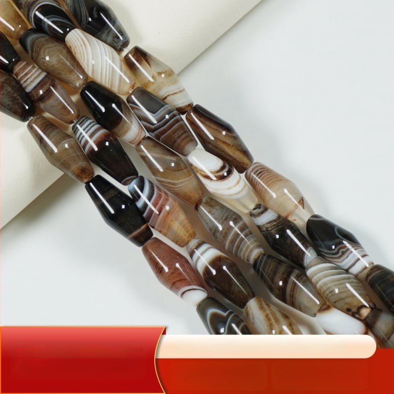 Κόκκοι από σαρόνξ αχάτη με μυτερό σχήμα, ελεύθερες χάντρες για περιδέραιο, προσαρμοσμένες, συσκευασμένες ανά τεμάχιο, προέλευση Βραζιλία