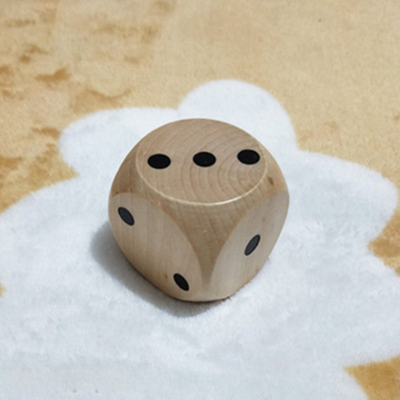 Drvena kocka za igru, 6 stranica, stil fillet, prilagodljiva, za Monopoly i dječju edukaciju