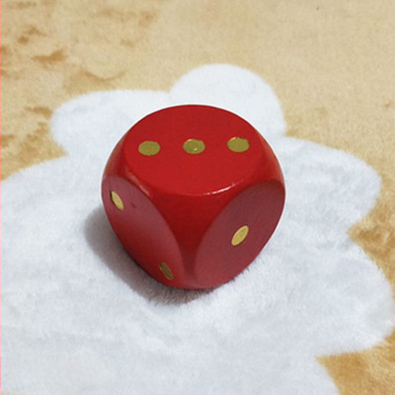 Drvena kocka za igru, 6 stranica, stil fillet, prilagodljiva, za Monopoly i dječju edukaciju