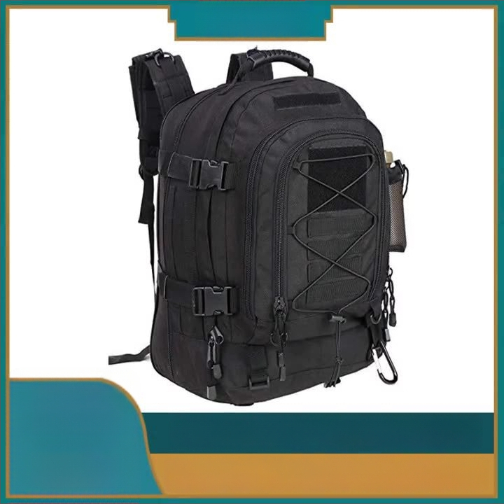 Kamuflázs taktikai sporttáska hegymászásra, túrázásra és kerékpározásra - vízlepergető, nagy kapacitású, Oxford anyag, ívelt vállpántok