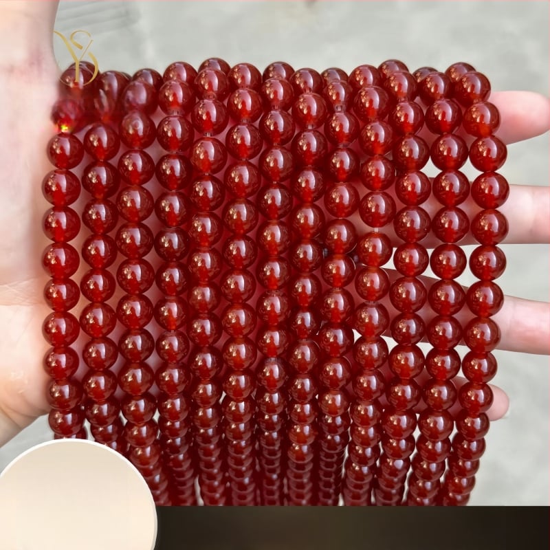 Crvene agat kuglice za narukvicu – poluproizvodi za DIY izradu nakita, veličine 2–16 mm