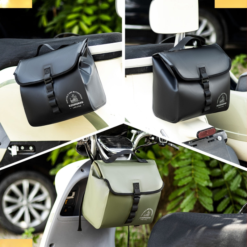 Motociklo galinė rankinė, vandeniui atspari kelionėms, keli tvirtinimo būdai, PVC medžiaga, talpa 5–10 L, modelis Ya1636, su įdėklu