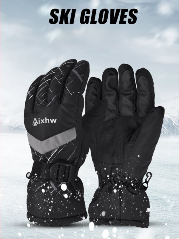 Aixhw slidinėjimo pirštinės – vėju atsparios ir šiltos, suaugusiems, neutralaus lyties