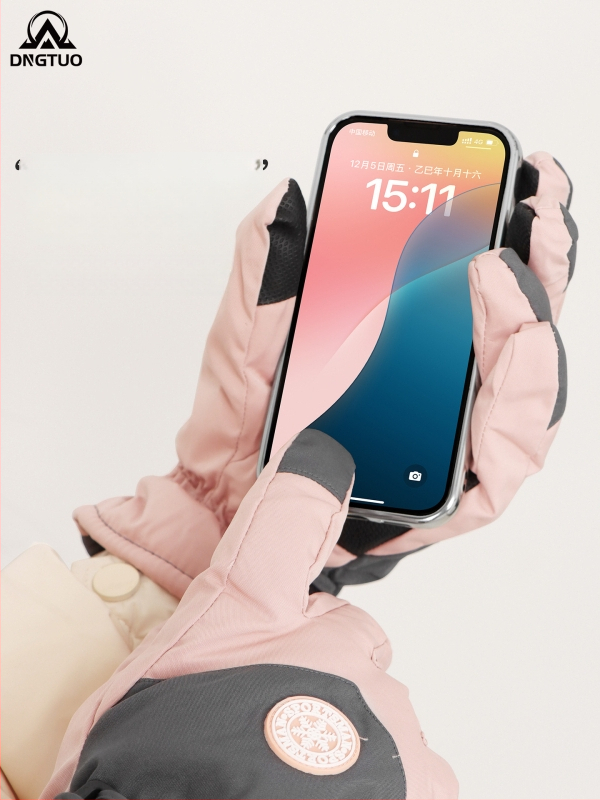 Unisex žieminės pirštinės su jutikliniu ekranu, storos ir atsparūs vandeniui, pagamintos iš poliesterio, skirtos dviračių sportui