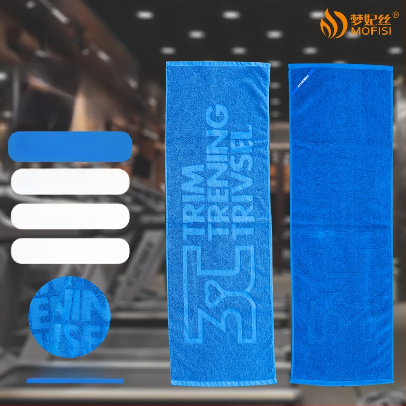 Medvilninis jacquard sportinis rankšluostis, 150 g, sugeria prakaitą, tinka fitnesui, jogai, bėgiojimui