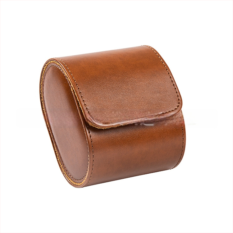 Ādas pulksteņu uzglabāšanas kaste, neformāls stils, mīksta konstrukcija, vienkrāsains dizains