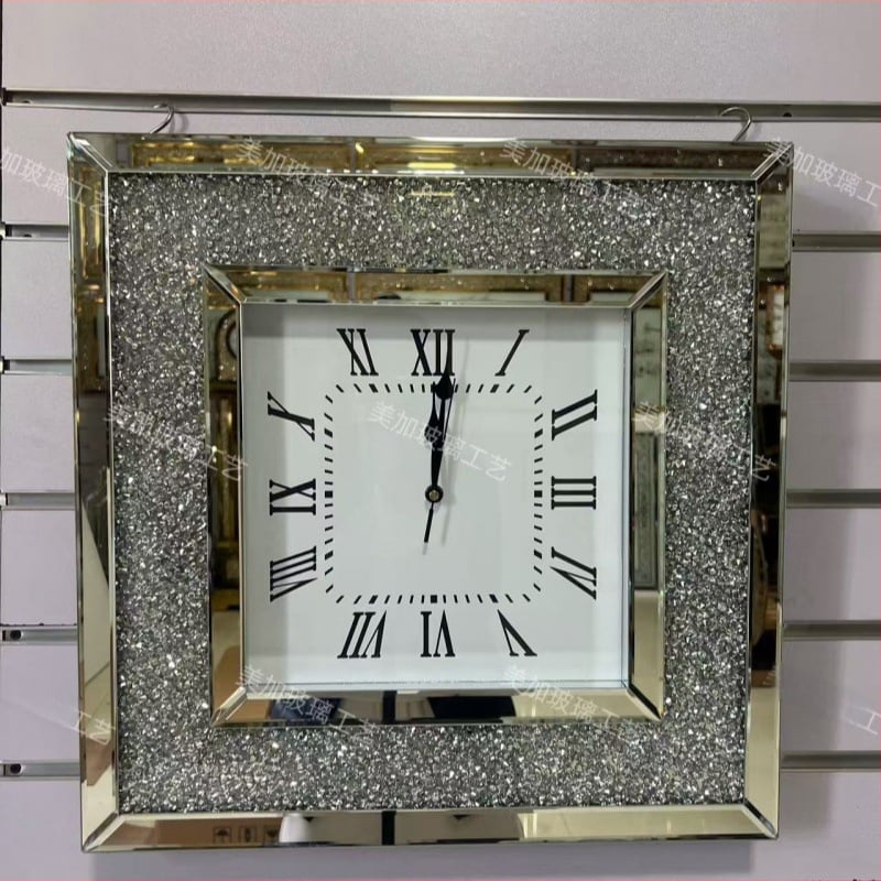 Ceas de perete, stil modern, pătrat, alimentat cu baterie, mișcare cu secunde în trecere