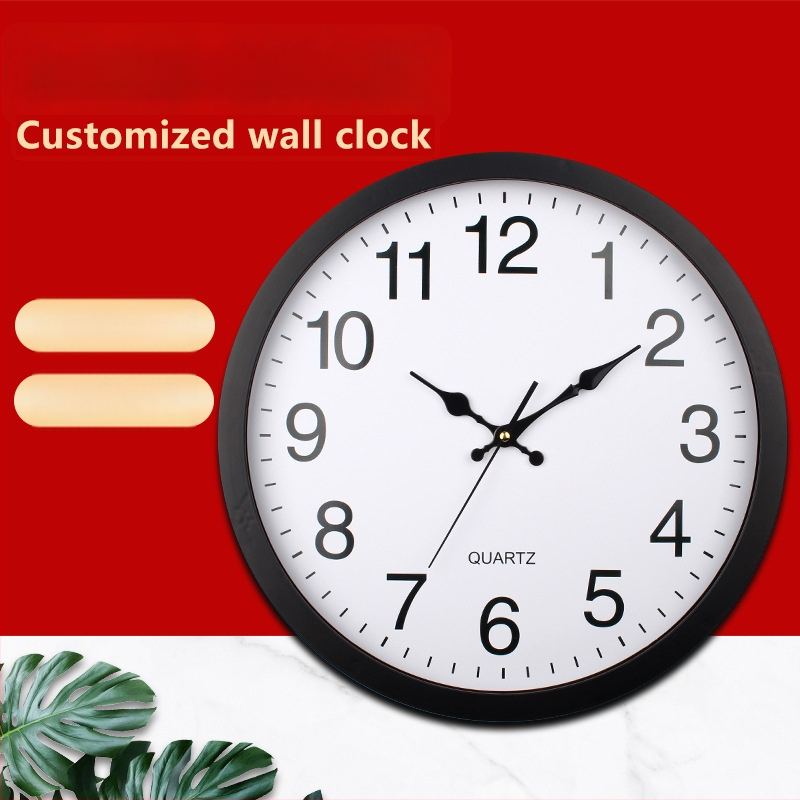 Ceas de perete modern, cu mecanism cuarț, cadran rotund, afișaj cu ace și cifre, timp mondial, indicație de 24 de ore