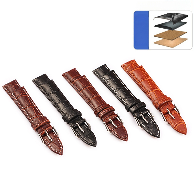 Kailinės odos laikrodžio dirželis – natūralia oda, universalus, miesto stiliaus aksesuarai, Žiema 2023