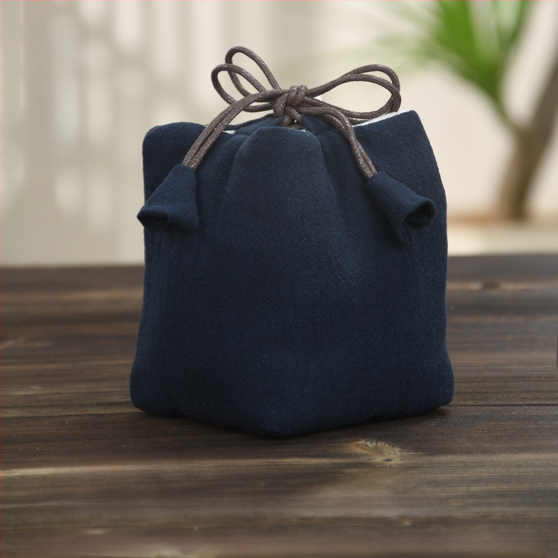 Teaceremónia kiegészítő készlet vászon tároló tasakkal, logó nyomtatott, Ten brocade, 30–70 g, OPP csomagolás