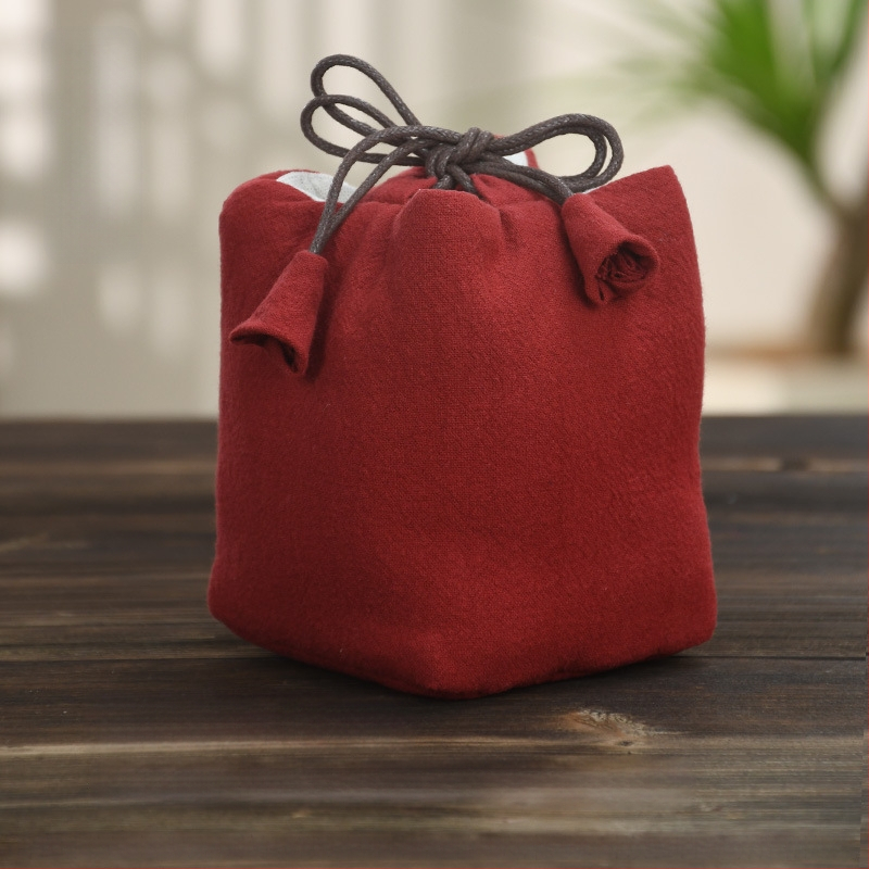 Teaceremónia kiegészítő készlet vászon tároló tasakkal, logó nyomtatott, Ten brocade, 30–70 g, OPP csomagolás