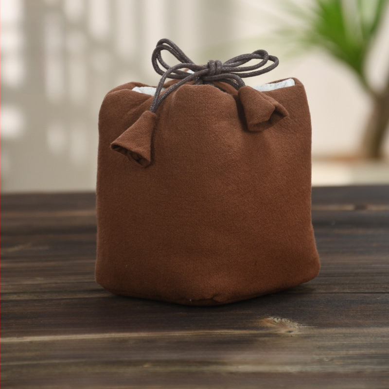 Teaceremónia kiegészítő készlet vászon tároló tasakkal, logó nyomtatott, Ten brocade, 30–70 g, OPP csomagolás