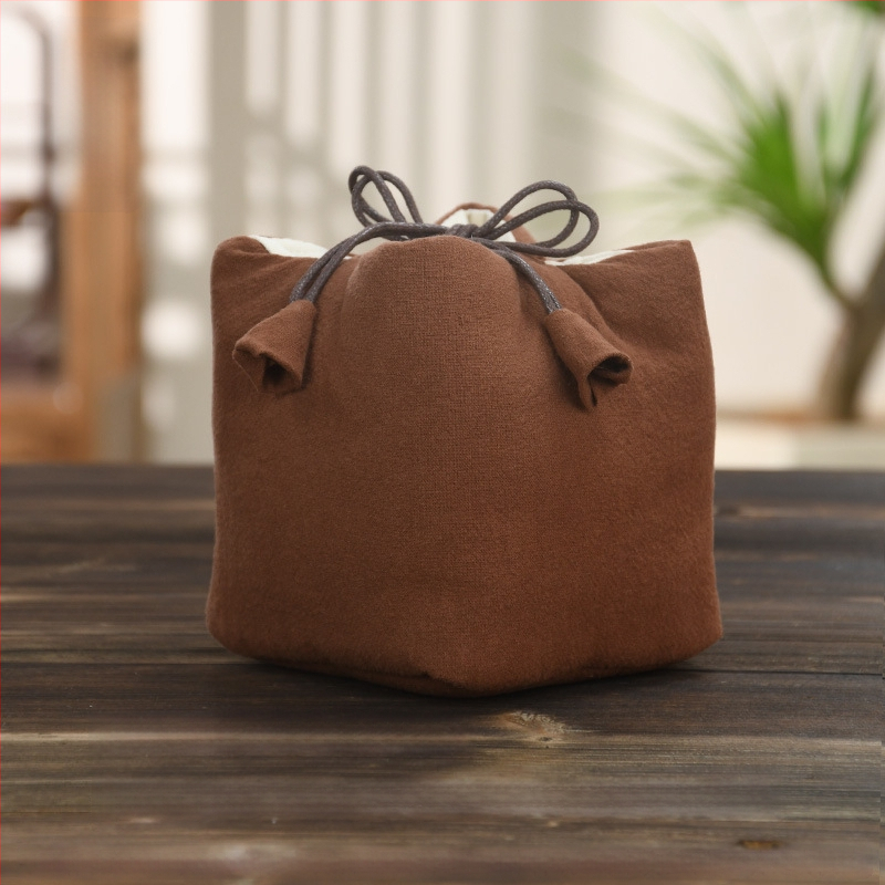 Teaceremónia kiegészítő készlet vászon tároló tasakkal, logó nyomtatott, Ten brocade, 30–70 g, OPP csomagolás