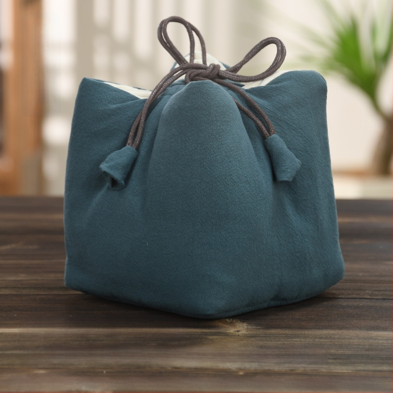 Teaceremónia kiegészítő készlet vászon tároló tasakkal, logó nyomtatott, Ten brocade, 30–70 g, OPP csomagolás