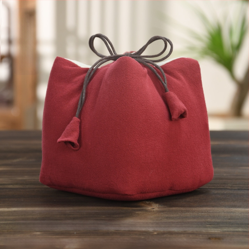 Teaceremónia kiegészítő készlet vászon tároló tasakkal, logó nyomtatott, Ten brocade, 30–70 g, OPP csomagolás