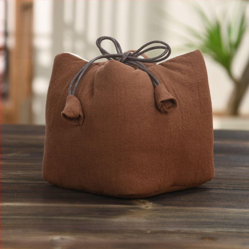 Teaceremónia kiegészítő készlet vászon tároló tasakkal, logó nyomtatott, Ten brocade, 30–70 g, OPP csomagolás