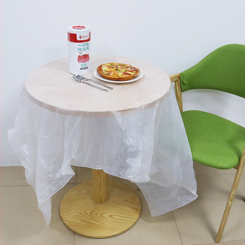 Feță de masă de unică folosință, impermeabilă și rezistentă la ulei, din plastic gros, formă pătrat/dreptunghiulară, pentru hoteluri, restaurante și banchete.