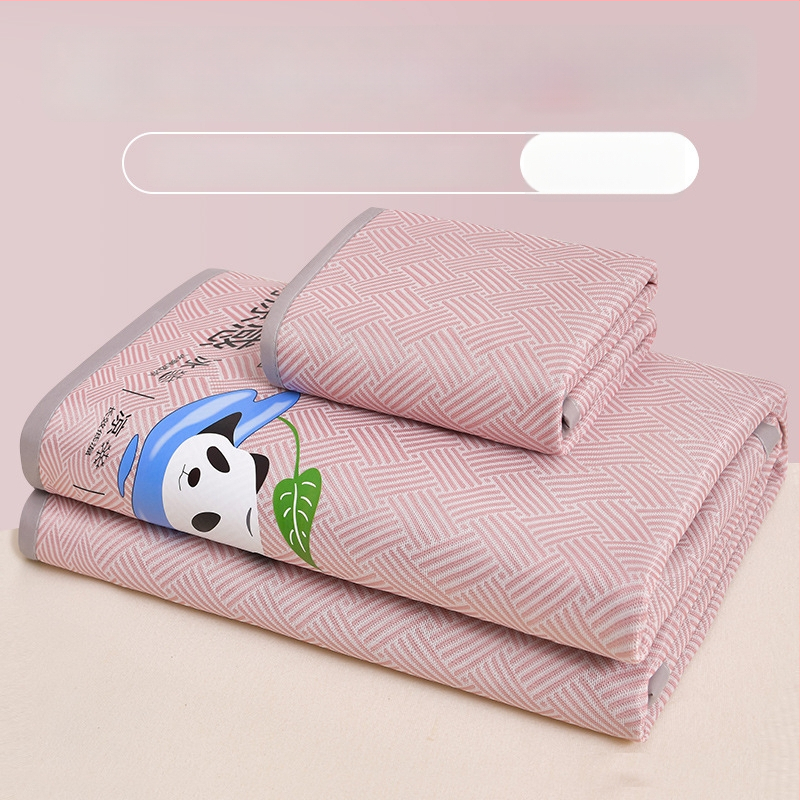 3 gabalu gultas paklāju komplekts — ledus zīds, viskozes šķiedra, saliekams, drukāta audums