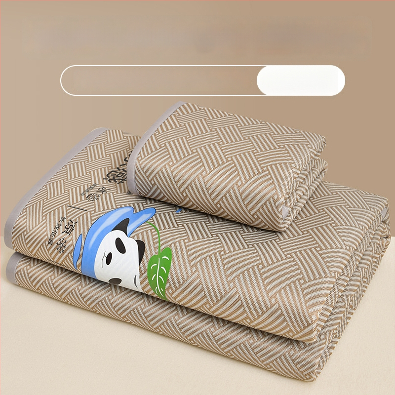 3 gabalu gultas paklāju komplekts — ledus zīds, viskozes šķiedra, saliekams, drukāta audums