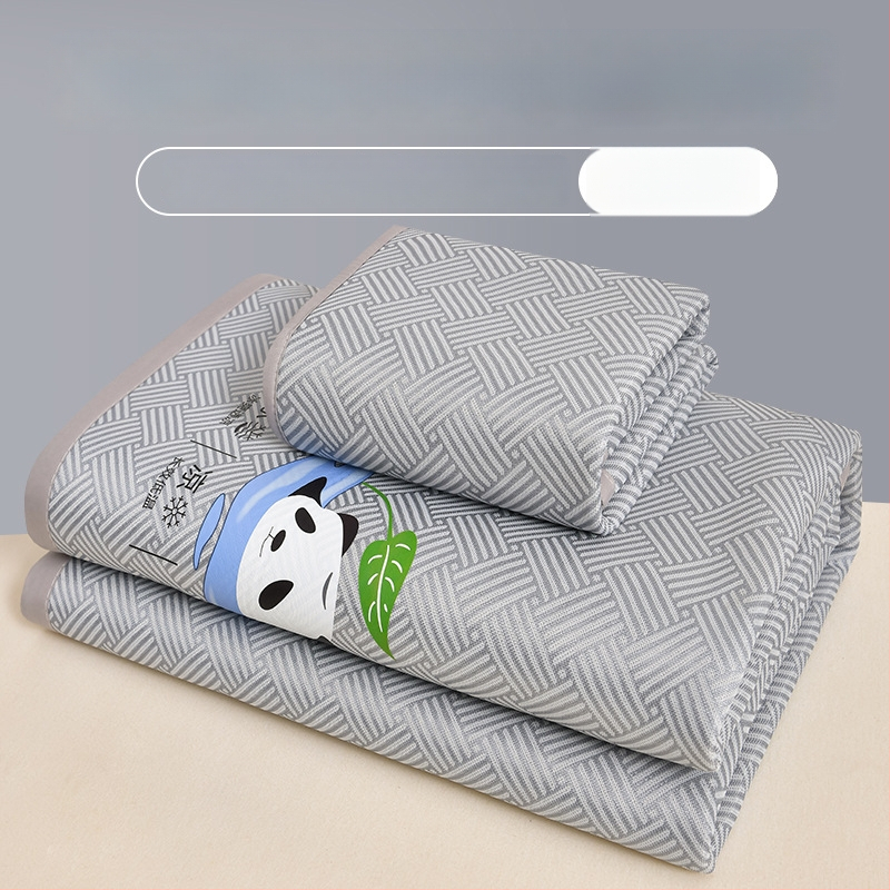 Trīsdaļīgs ledus zīda dzesējošs paklājiņš vasarai – saliekams, mazgājams veļas mašīnā, ar drukāto dizainu