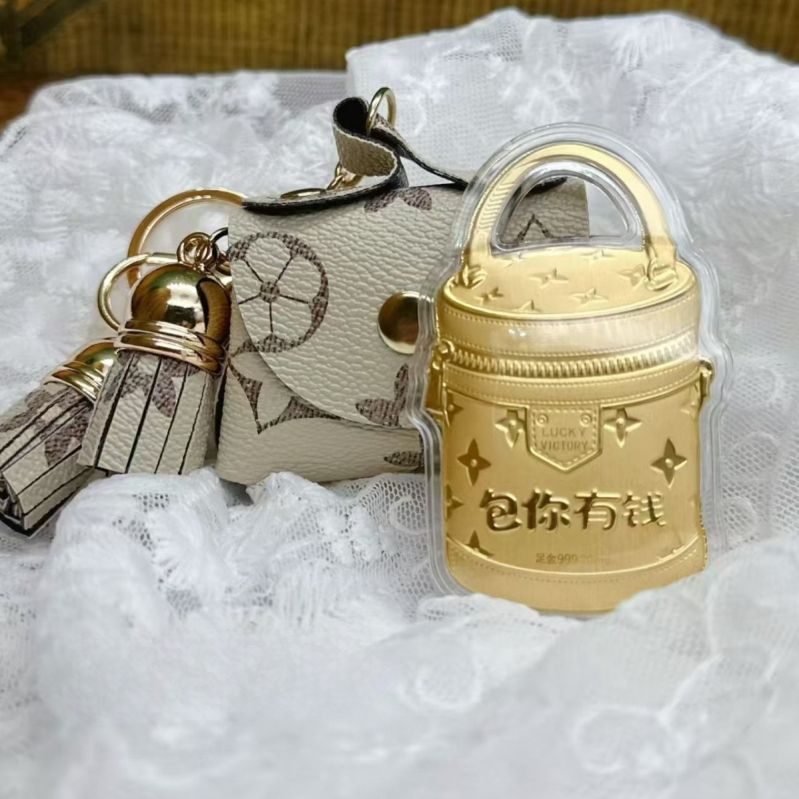 Κλειδοθήκη από δέρμα - 999 καθατό χρυσό, μοντέρνο απλό στυλ, έτοιμο δώρο (Δέρμα; 999 καθαρό χρυσό; Μοντέρνο απλό στυλ; Έτοιμο δώρο)