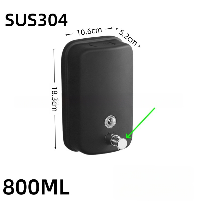 Nerūdijančio plieno sieninis muilo dozatorius rankiniu spaudimu, modernus minimalistinis stilius, prekės ženklas Shuoen