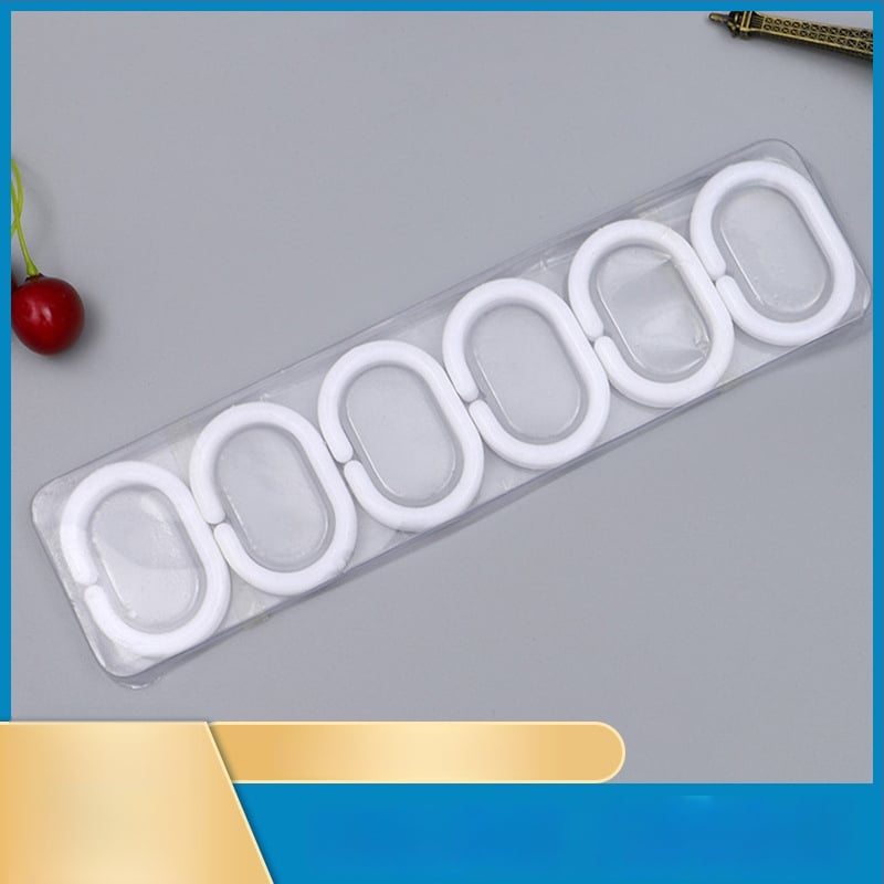 Zuhanyzófüggöny kampó, műanyag, egyrészes kampó, modern letisztult stílus, C-alakú formájú, teherbírás 30 kg felett