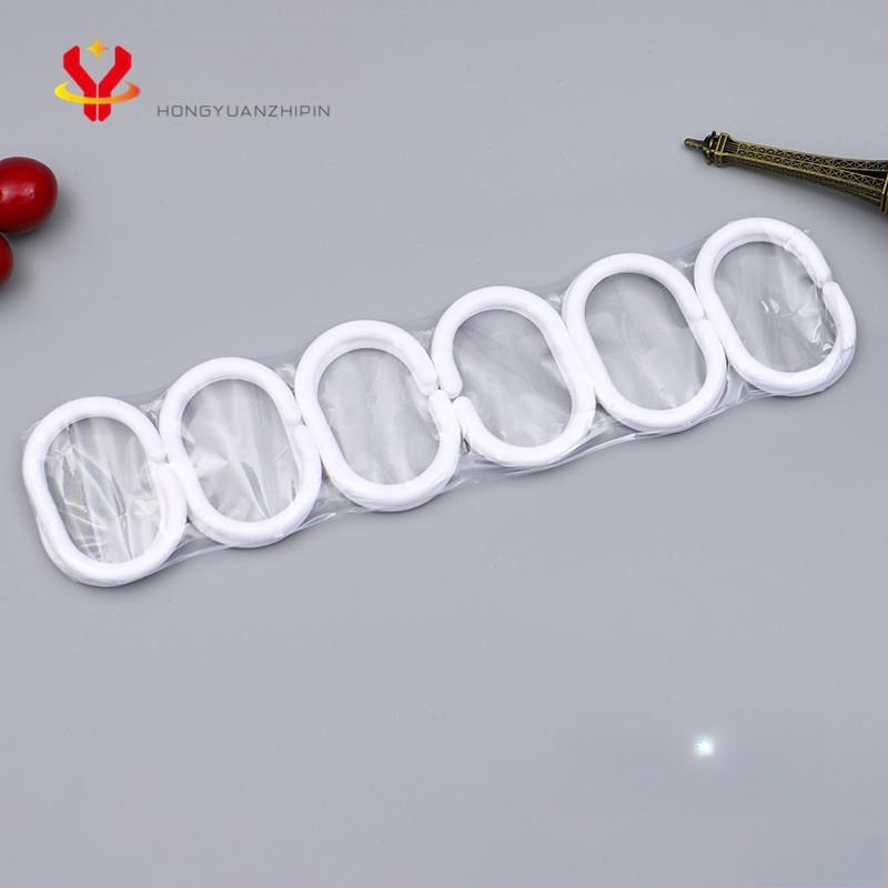 Zuhanyzófüggöny kampó, műanyag, egyrészes kampó, modern letisztult stílus, C-alakú formájú, teherbírás 30 kg felett