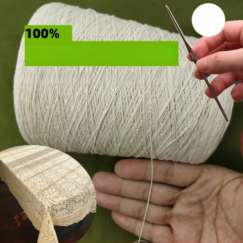 Fir de croșetat din bumbac 100%, 3000 m, pentru eșarfe, perdele și textile de casă