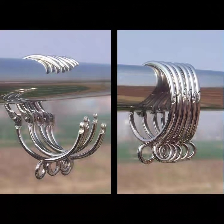 Nerūdijančio plieno užuolaidų žiedas su kabliu, dušo užuolaidų žiedas, užuolaidų priedai (Kategorija: Kita; Prekės ženklas: Kita; Medžiaga: Kita; Stilius: Kita)