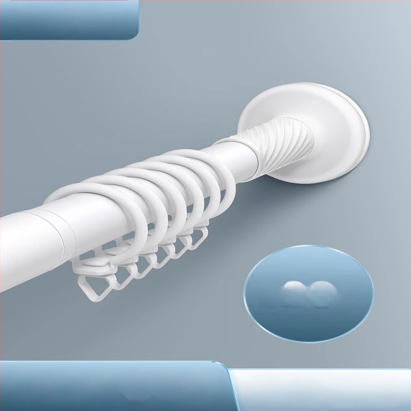 Завесна трек-система с телескопичен прът — без пробиване, странично монтиране, безшумен монтаж, неръждаема стомана, модерен стил