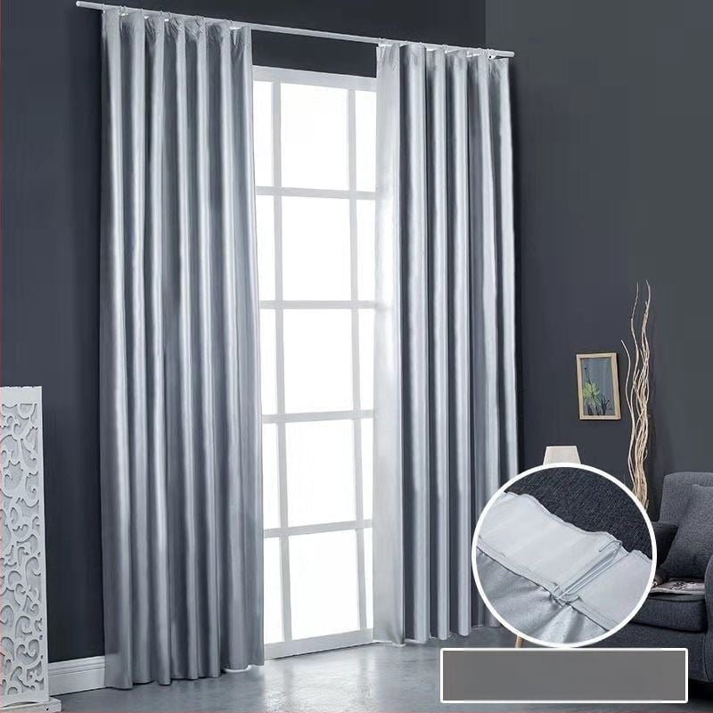 Дебел засенчващ плат за завеси, готов за употреба, пълно засенчване, светлозащитна материя, включени 10 куки