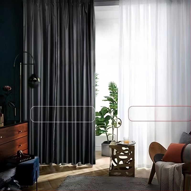 Затъмняваща завеса, готова за употреба, плътна тъмнозащитна тъкан, пълна непрозрачност