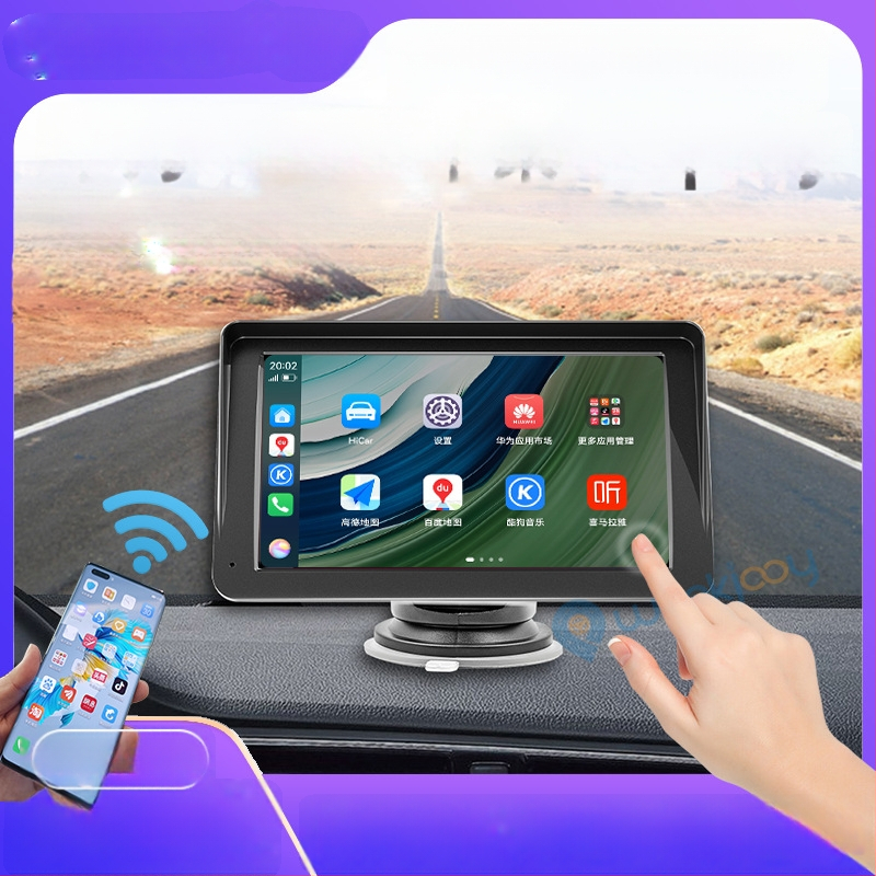 Transporto priemonės įrengta išmanioji ekrano su belaidžiu projekavimu, modelis X70, Linux OS, keturių branduolių procesorius, palaiko Apple CarPlay ir Huawei HiCar, žemėlapiai Amap/Baidu/Tencent