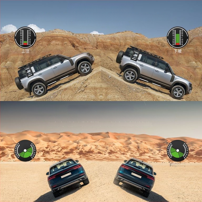 GPS HUD autófej fölötti kijelző dőlésszögmérővel – X90 GPS HUD, univerzális kompatibilitás, digitális projektor, működési hőmérséklet 0–40°C