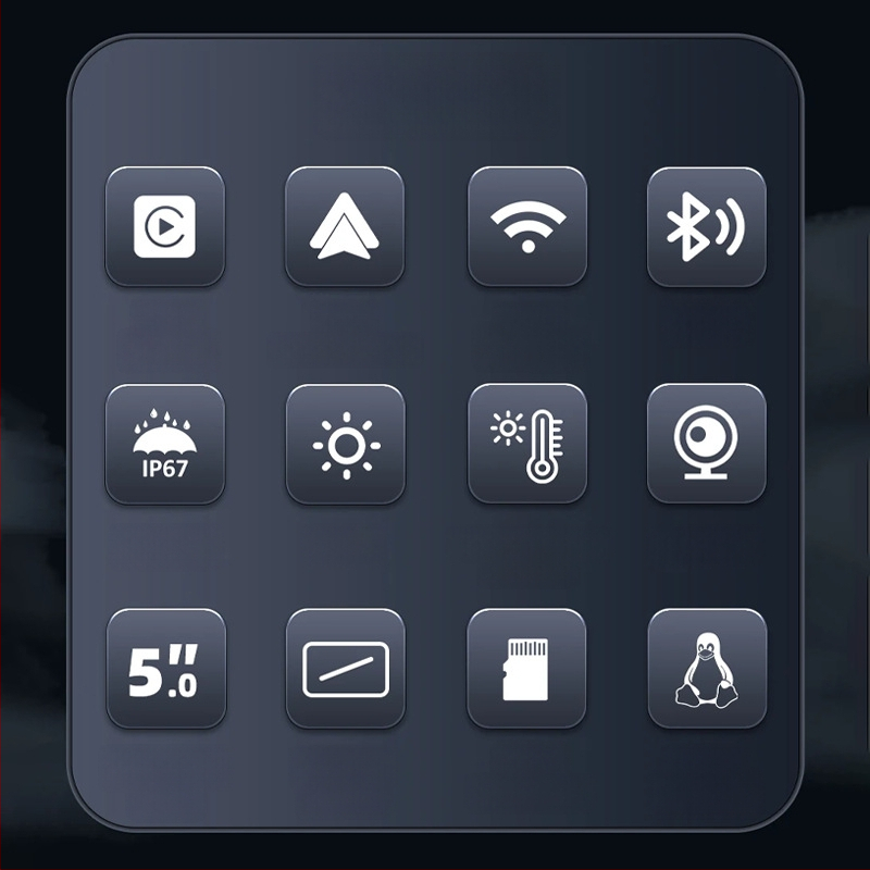 Motociklo ekrano projekcijos navigacijos įrašymo įrenginys su priekinėmis ir galinėmis dvigubomis kameromis, IP68 atsparus vandeniui, padangų slėgio stebėjimas, TF kortelė iki 64GB