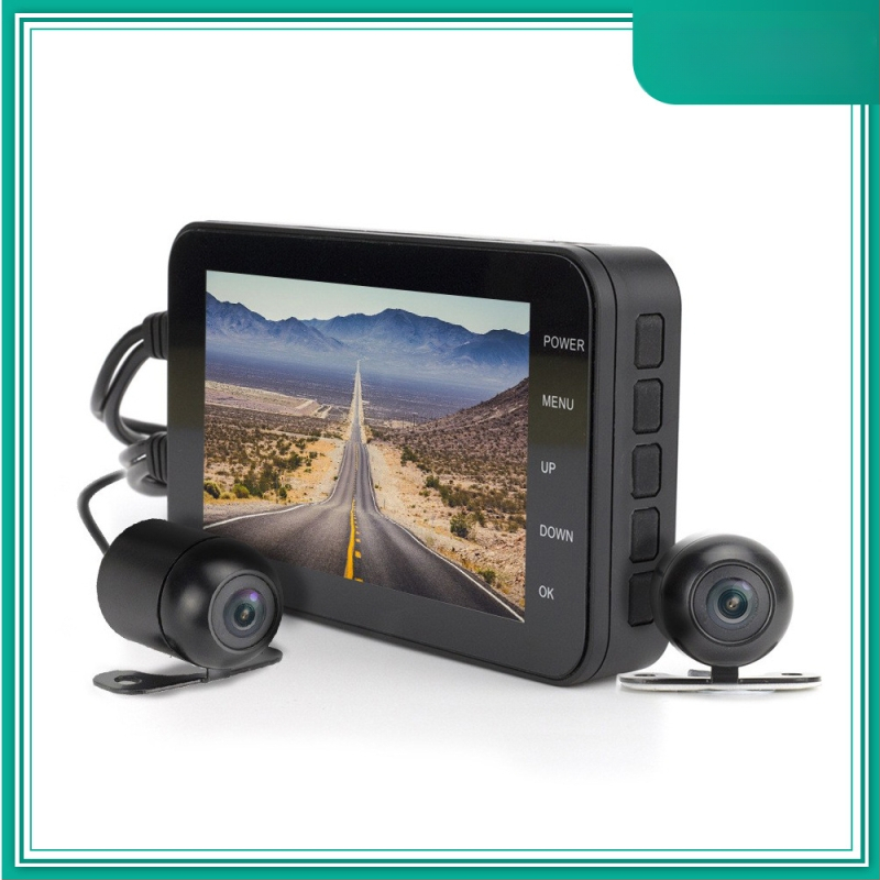 MT003 Motociklo DVR su priekyje ir gale dvigubo įrašymo kamera — atsparus vandeniui, 1080P, 140° matymo kampas, palaiko iki 32GB