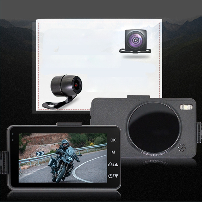 KM28 Dviejų objektyvų motociklo dash cam, 120° kampas, 2.0MP, palaiko TF kortelę iki 32GB