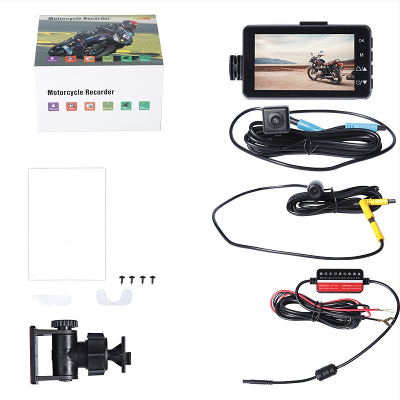 KM28 Dviejų objektyvų motociklo dash cam, 120° kampas, 2.0MP, palaiko TF kortelę iki 32GB