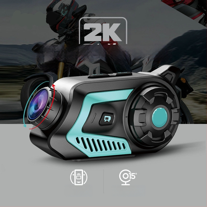 Motociklo šalmas su įmontuotu vaizdo įrašu ir Bluetooth ausine — B800, 150° matymo kampas, 1.0 MP, 512 GB, ciklinis įrašas