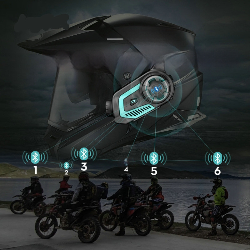 Motociklo šalmas su įmontuotu vaizdo įrašu ir Bluetooth ausine — B800, 150° matymo kampas, 1.0 MP, 512 GB, ciklinis įrašas