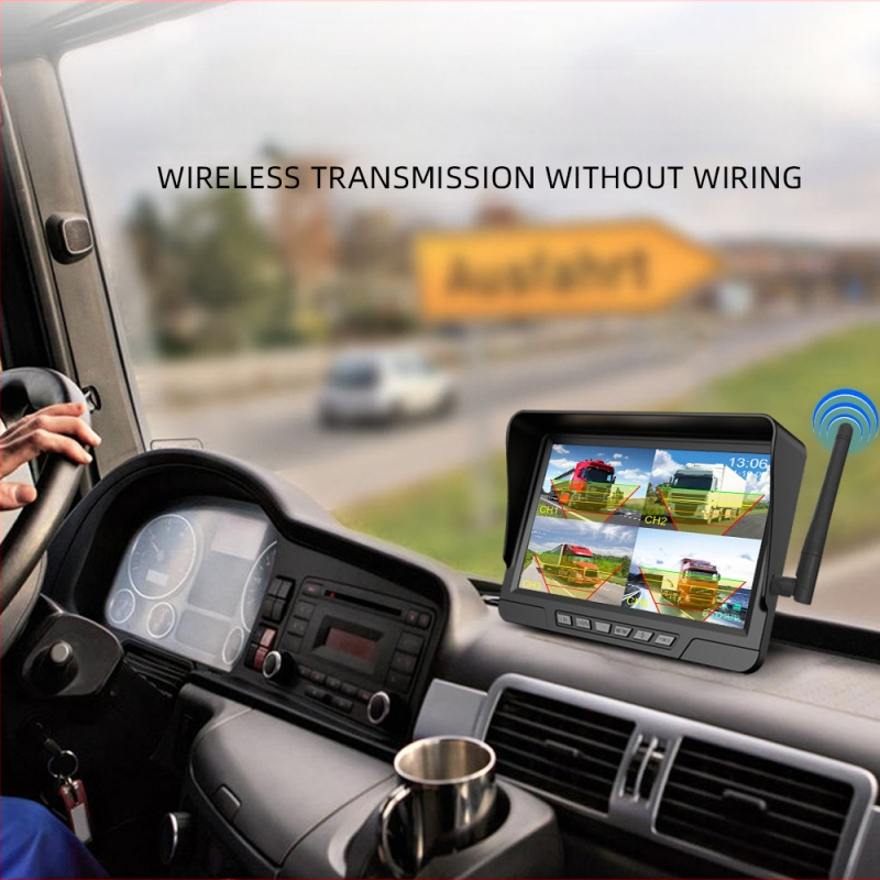 Belaidė sunkvežimio vaizdo registratorius su dviejų objektyvų sistema, 1080p, 120° matymo kampas, starlight naktinis vaizdas, 24V maitinimas