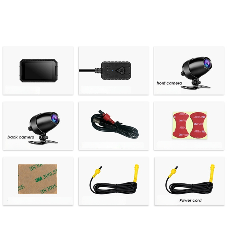 Motociklo vaizdo registratorius: 170° matymo kampas, USB jungtis, TF atminties kortelė iki 64GB, 30fps, ciklinis įrašymas