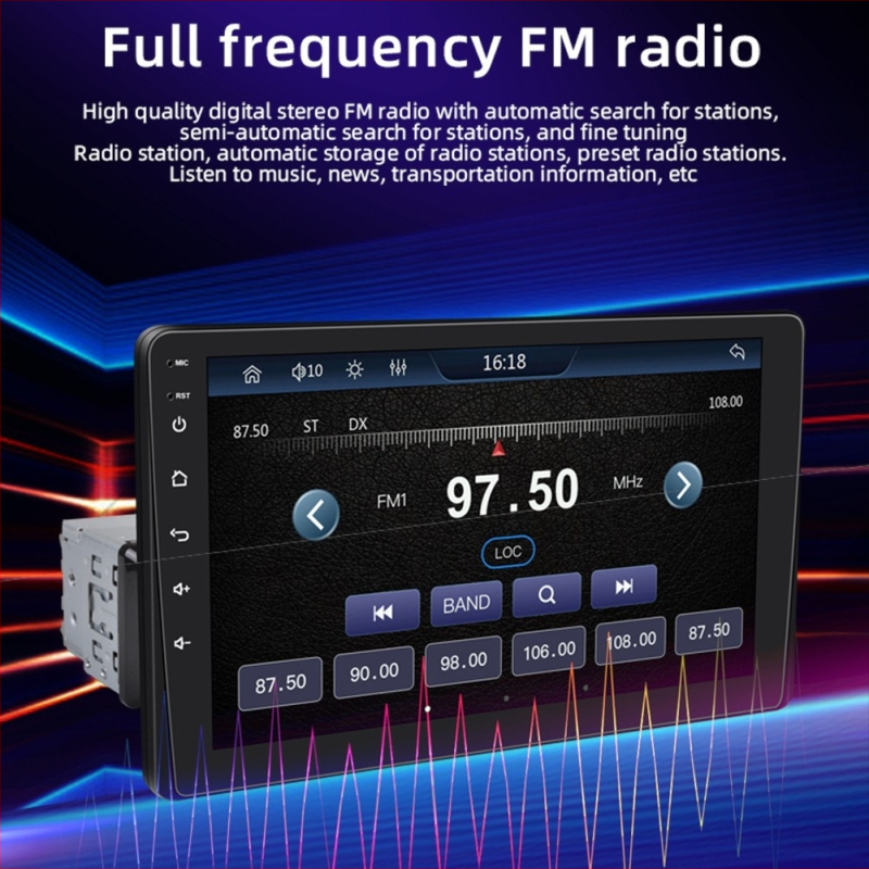 Automobilinė informacinė-pramogų plokštė su belaidžiu CarPlay, MP5 multimedių grotuvas, FM radijas, kapacitinis jutiklinis ekranas, 12V maitinimas
