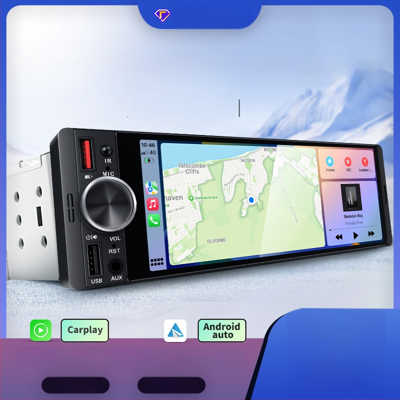 Semaitu LCD liečiamasis automobilio radijas su įmontuotu DAB, belaidžiu CarPlay ir Android Auto, super greitas įkrovimas, SD kortelės palaikymas